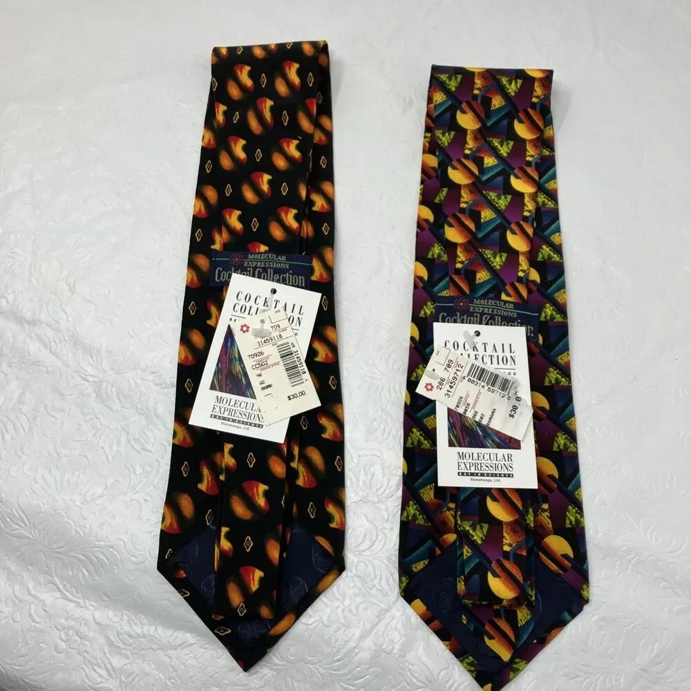 NWT Molecular Expressions Cocktail Collection Lot of 2 Ties Dad Fathers Gift